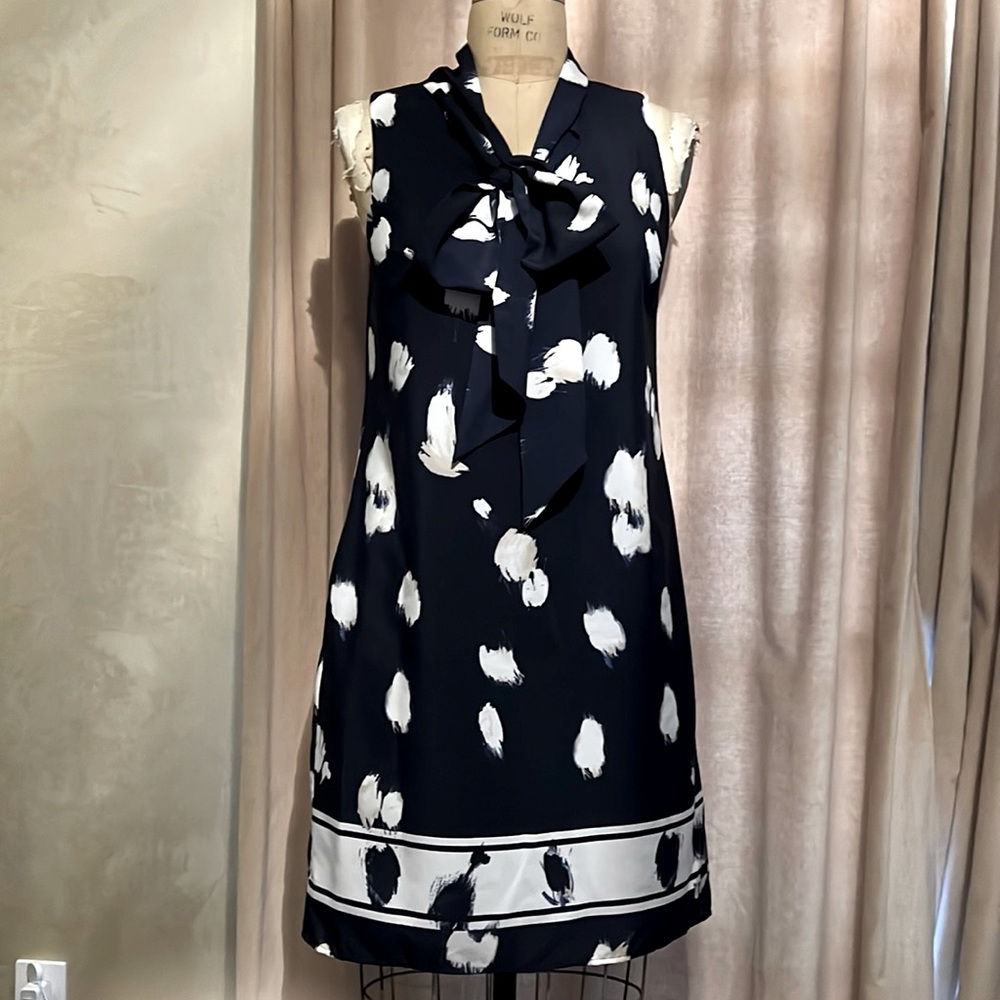 BANANA REPUBLIC KNEE HIGH NECK TIE FLORAL DRESS